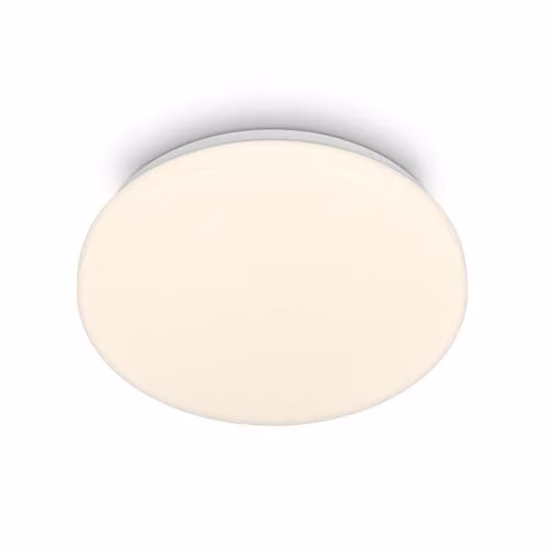 Briloner LED Bathroom Ceiling Light, Warm White, IP54, White, W/D/H: 27 x 27 x 6.5 cm