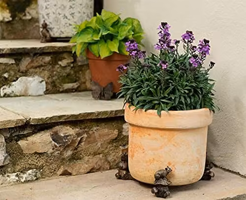 Jardinopia Mouse on Mushroom Plant Pot Feet, Bronze, Set of 3 – 4