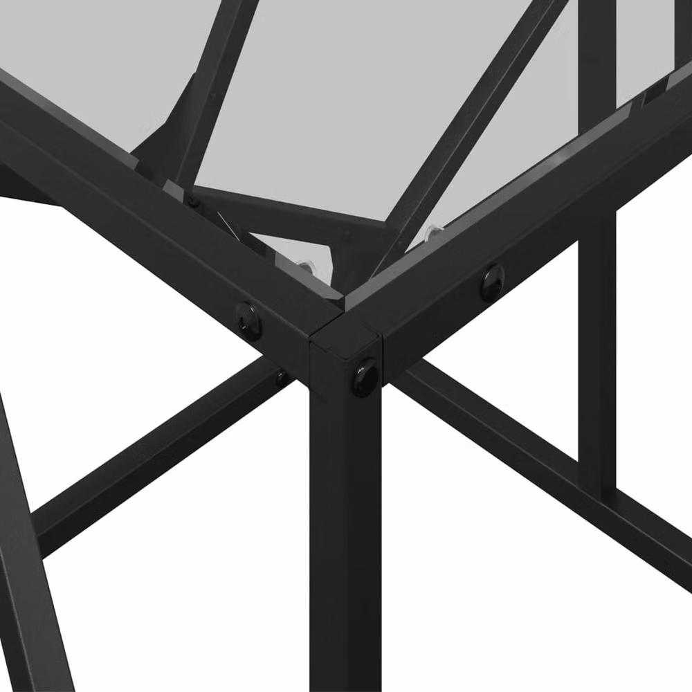 Berkfield Home Modern Rectangular Coffee Table with Transparent Glass Top and Black Steel Frame, W: 98.5 cm, D: 50 cm, H: 41 cm – 5
