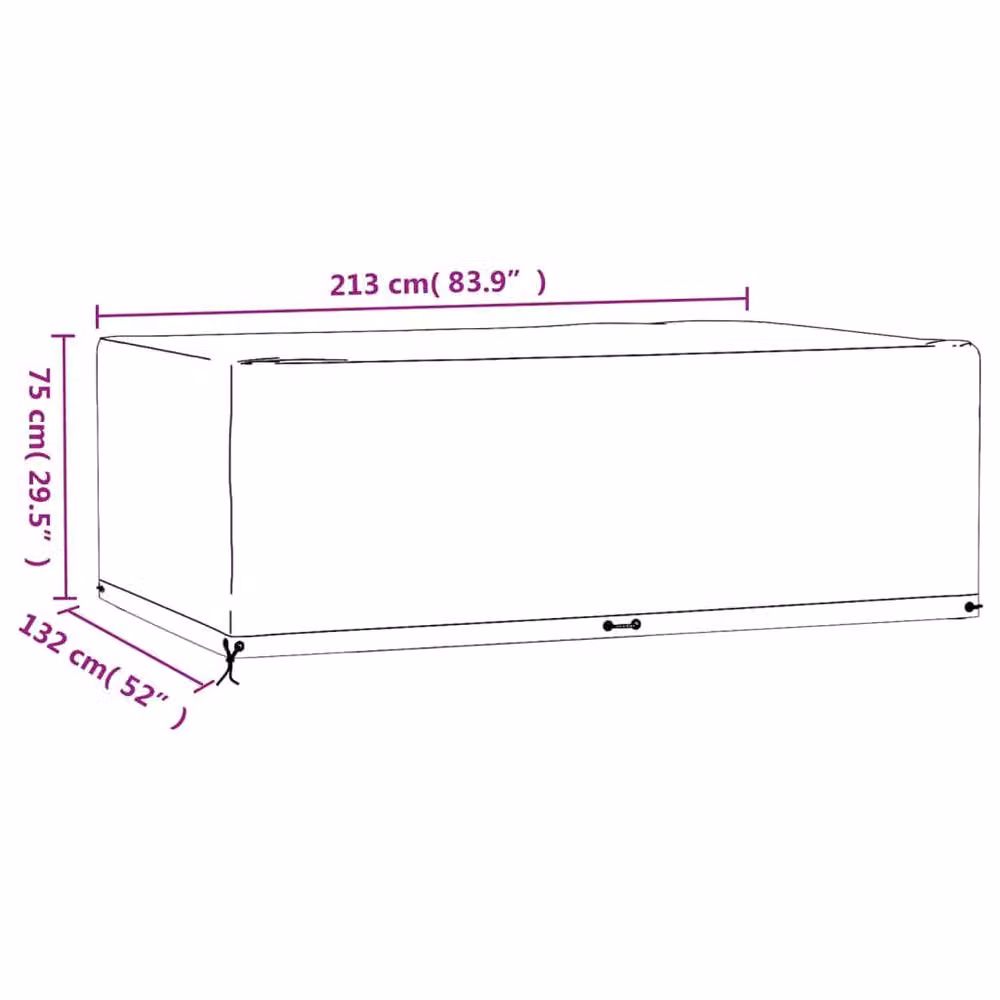 Berkfield Home Durable Rectangular Garden Furniture Cover with 12 Eyelets, Black, W/D/H: 213 x 132 x 75 cm – 5