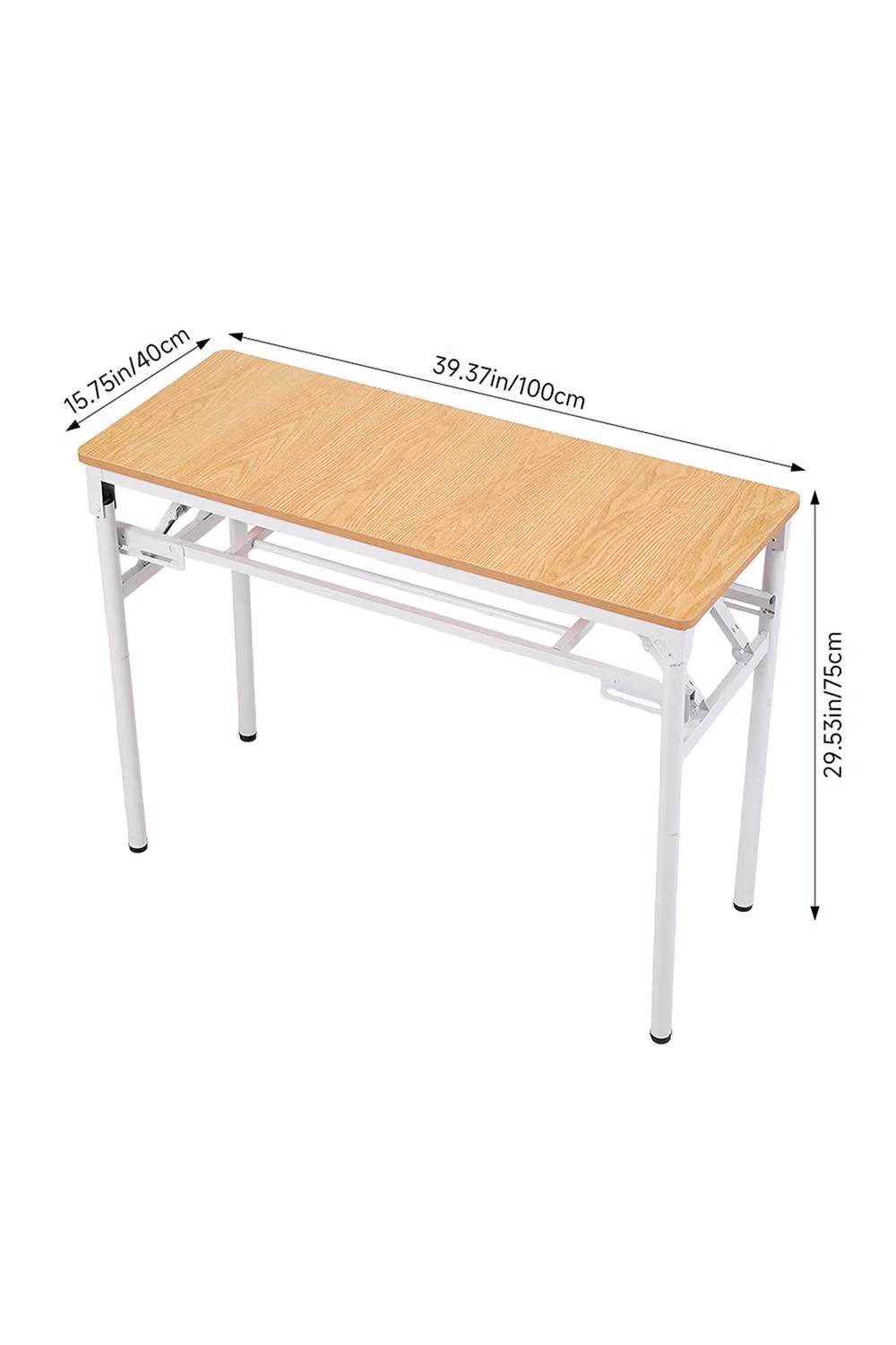 Living and Home Foldable 2-Tier Computer Desk in Brown, W: 100 cm, D: 40 cm – 2