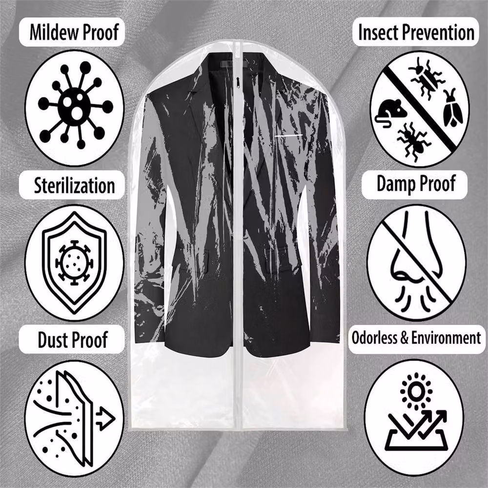 PAWNORA Clear Plastic Long Dress and Suit Covers, Height: 122 cm – 3