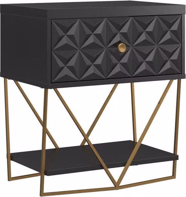 CosmoLiving Blair Geometric Accent Table in Black
