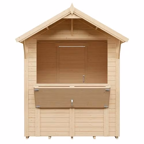 Rowlinsons Bertilo Tongue and Groove Timber Market Stall in Natural Brown, W: 202 cm, D: 252 cm, H: 246 cm – 2