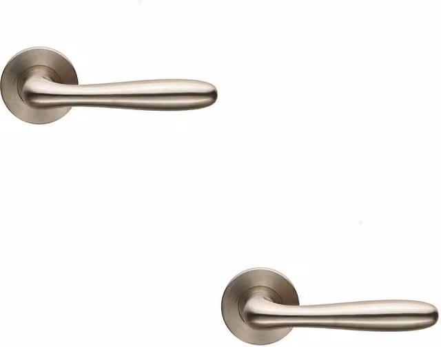 Loops 2x Pair Smooth Rounded Bar Handles in Brushed Silver Stainless Steel with Concealed Fixings