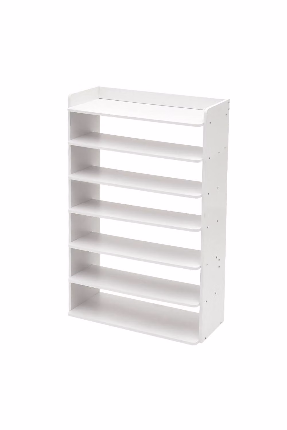 H&O Direct 7-Tier Freestanding MDF Shoe Rack in White for Hallways and Entryways – 3