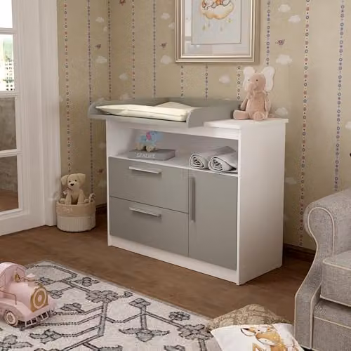 Shefa Kids 1150 Baby Changing Unit and Dresser in White and Grey – 2