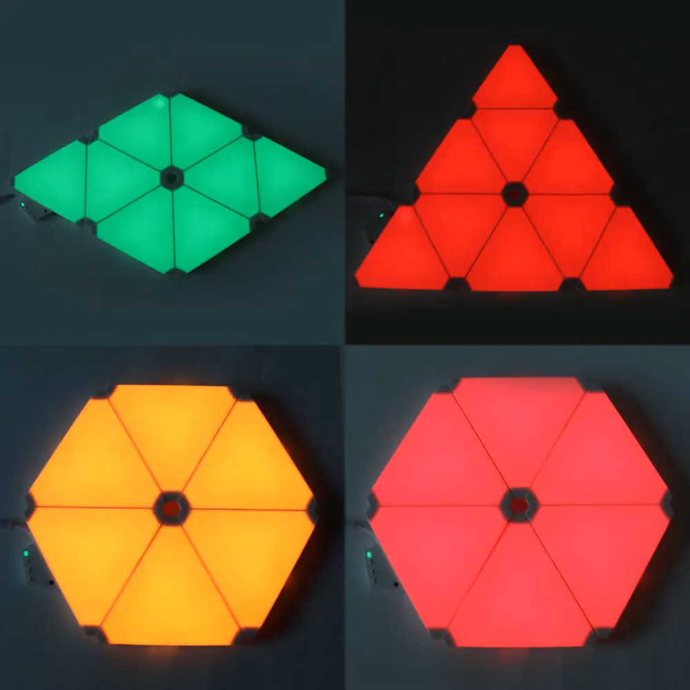 ENER-J Smart WiFi Triangle LED Wall Light 6 Pack, Multicolour and White, with Remote Control, Diameter: 25 cm, Height: 19 cm – 2