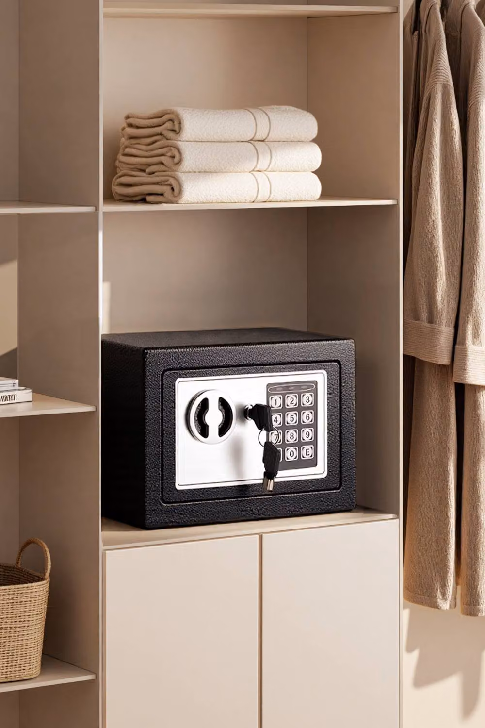 H&O Direct Mini Steel Security Safe Box with Mechanical Password Lock, 6L Capacity, Black – 2