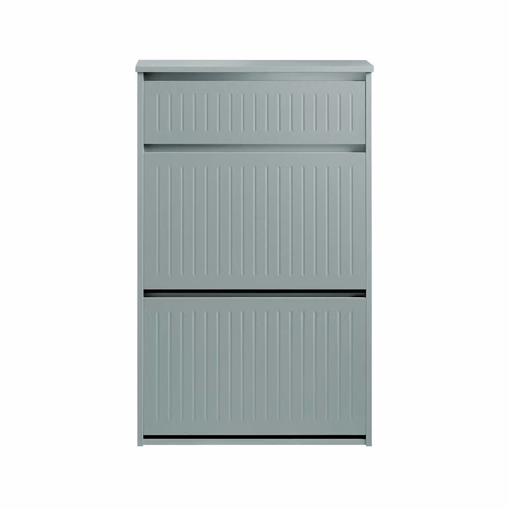 SoBuy Modern Slim Shoe Cabinet in Matt Grey with Tilting Compartments – 2