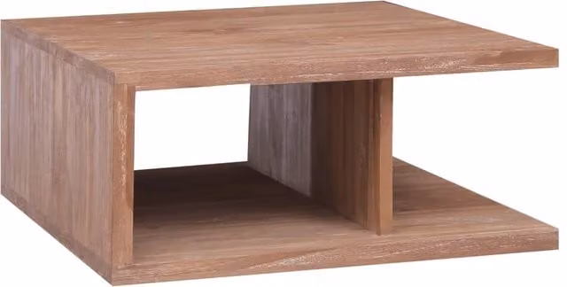 Berkfield Home Rustic Square Coffee Table in Brown Solid Teak Wood, W/D/H: 70 x 70 x 30 cm – 1