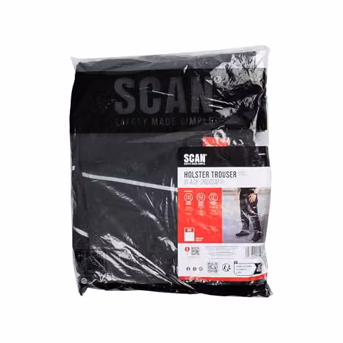 Scan Trade Unisex Black Polycotton Holster Work Trousers with Knee Pad Pockets and Reflective Trim, Size S – 3