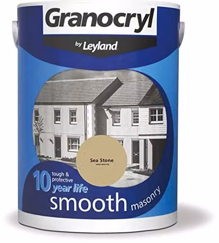 Leyland Granocryl Exterior Smooth Masonry Paint in Sea Stone Beige, 5L