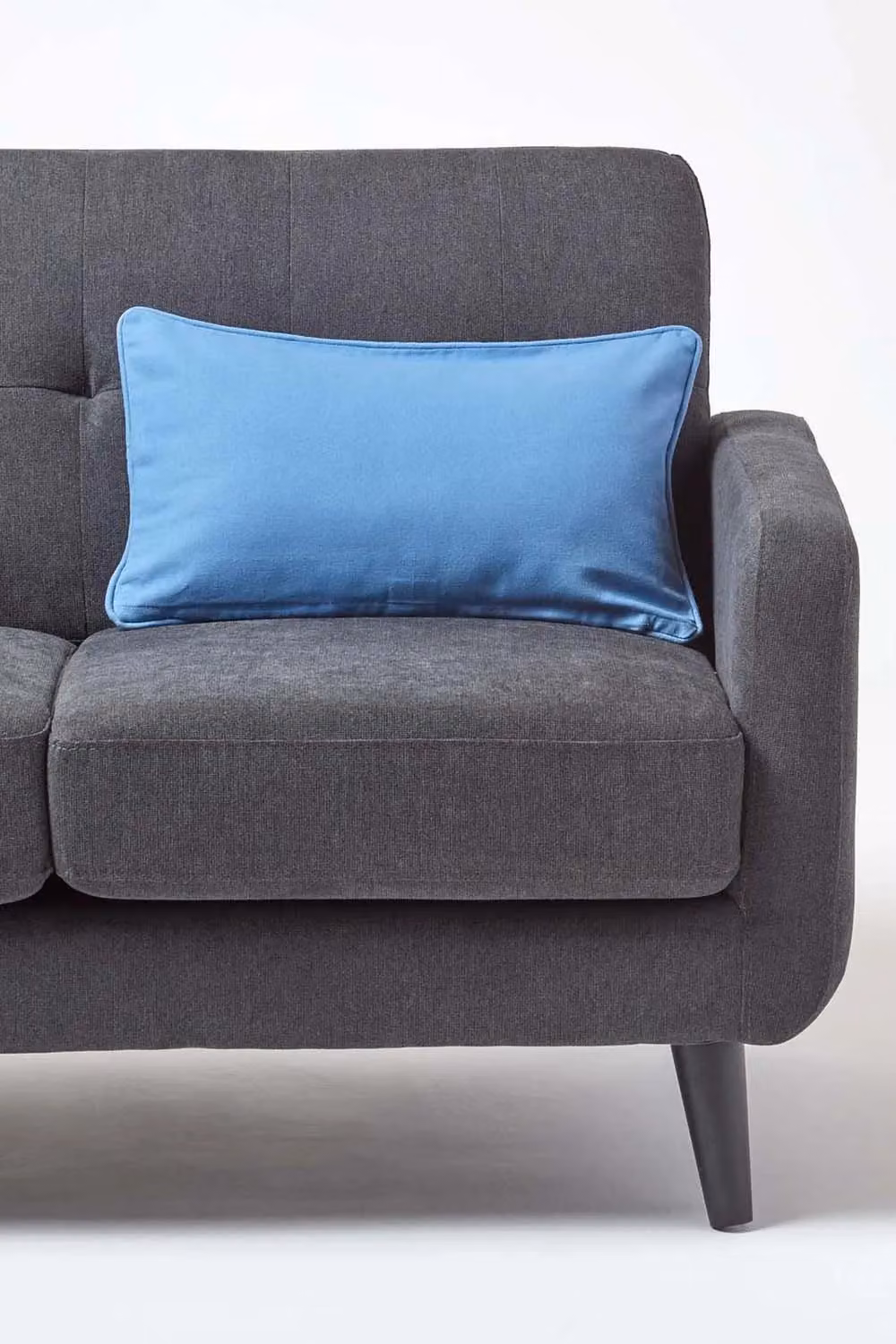 Homescapes Plain Airforce Blue Cotton Rectangular Cushion Cover W/H: 30 x 50 cm – 3