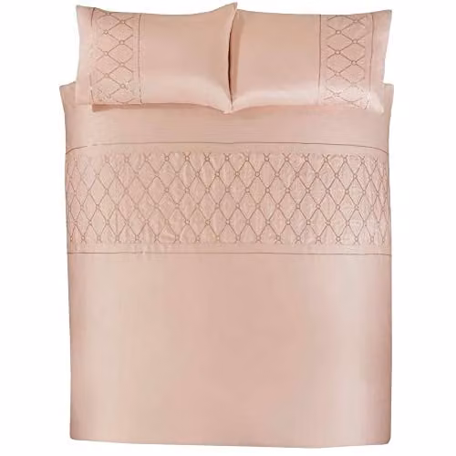 Rapport Home Monaco Polycotton Duvet Cover and Pillowcase Set in Pink, Super King (Duvet Cover: 200 x 200 cm, Pillowcase: 50 x 75 cm)