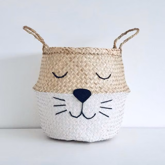 Bellybambino Cat Whiskers Seagrass Basket, Large, W/D/H: 30 x 30 x 30 cm