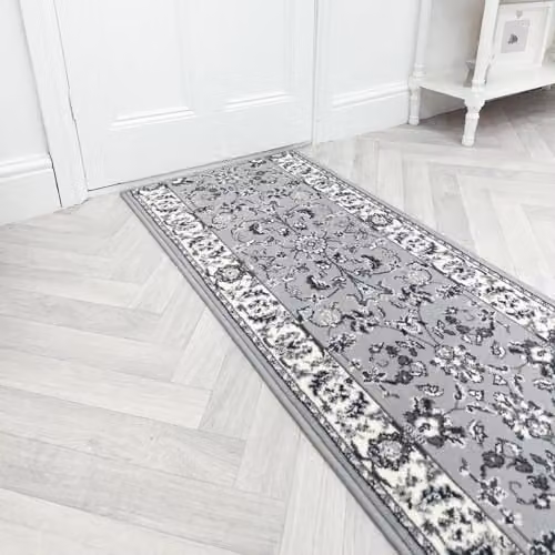 runrug Oriental Hallway Runner Rug in Grey, W/D: 70 x 240 cm – 1