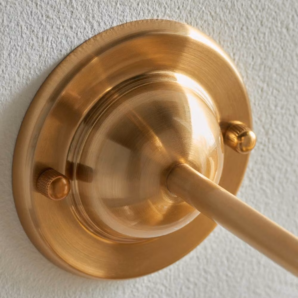 Netlighting Dome Arc Wall Light with Grey Fabric Ripple Shade and Brass Details, B22, 16 cm – 3