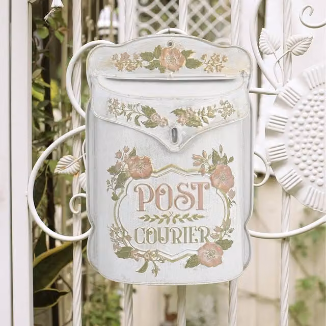 All Chic Rustic Letterbox for Home Decor in White and Pink