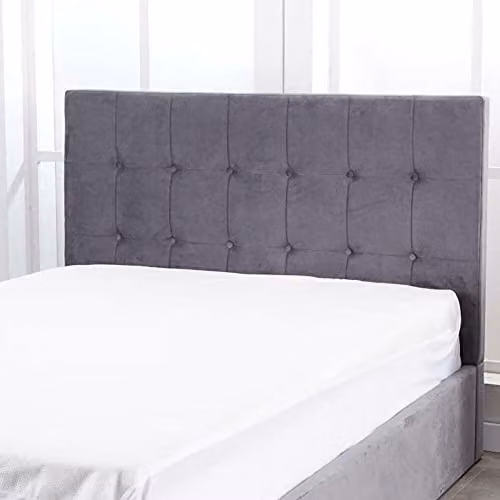 Kosy Koala Milano Grey Velvet Ottoman Storage Bed Frame with Gas Side Lift and Cushioned High Headboard, Small Double, W/D/H: 120 x 200 x 133 cm – 5