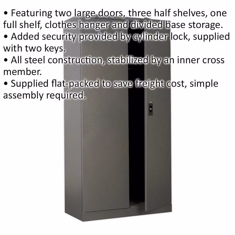 Loops Floor Standing Steel Cabinet in Grey and Silver, W/D/H: 91.5 x 46.0 x 183.0 cm – 2