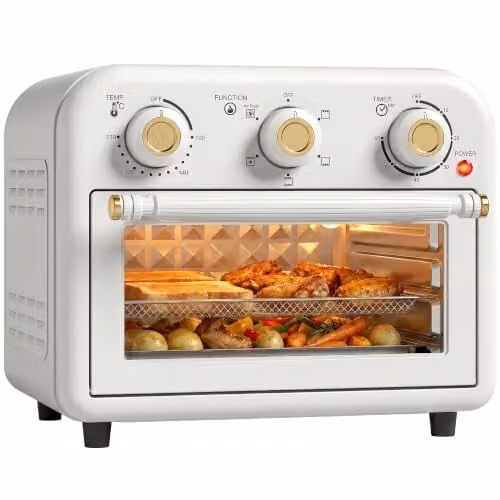 HOMCOM 12 L Convection Air Fryer Oven with Hot Air Function in Cream White – 1