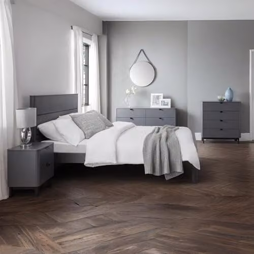 Julian Bowen Chloe 2 Drawer Bedside Table in Grey – 4