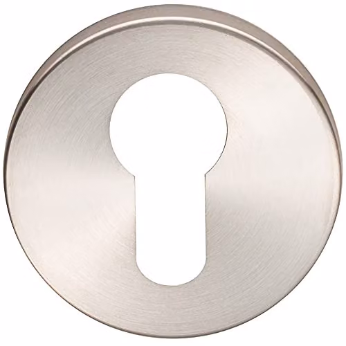 Loops 52mm Euro Profile Open Escutcheon in Silver Stainless Steel with Concealed Fixings
