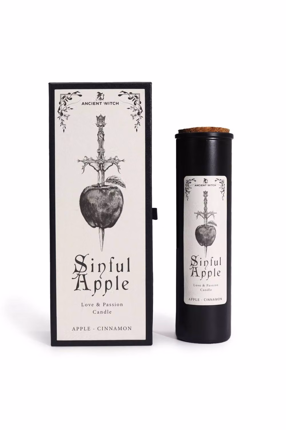 KDMD Ancient Witch Ritual Pillar Candle in Black with Sinful Apple Scent – 2