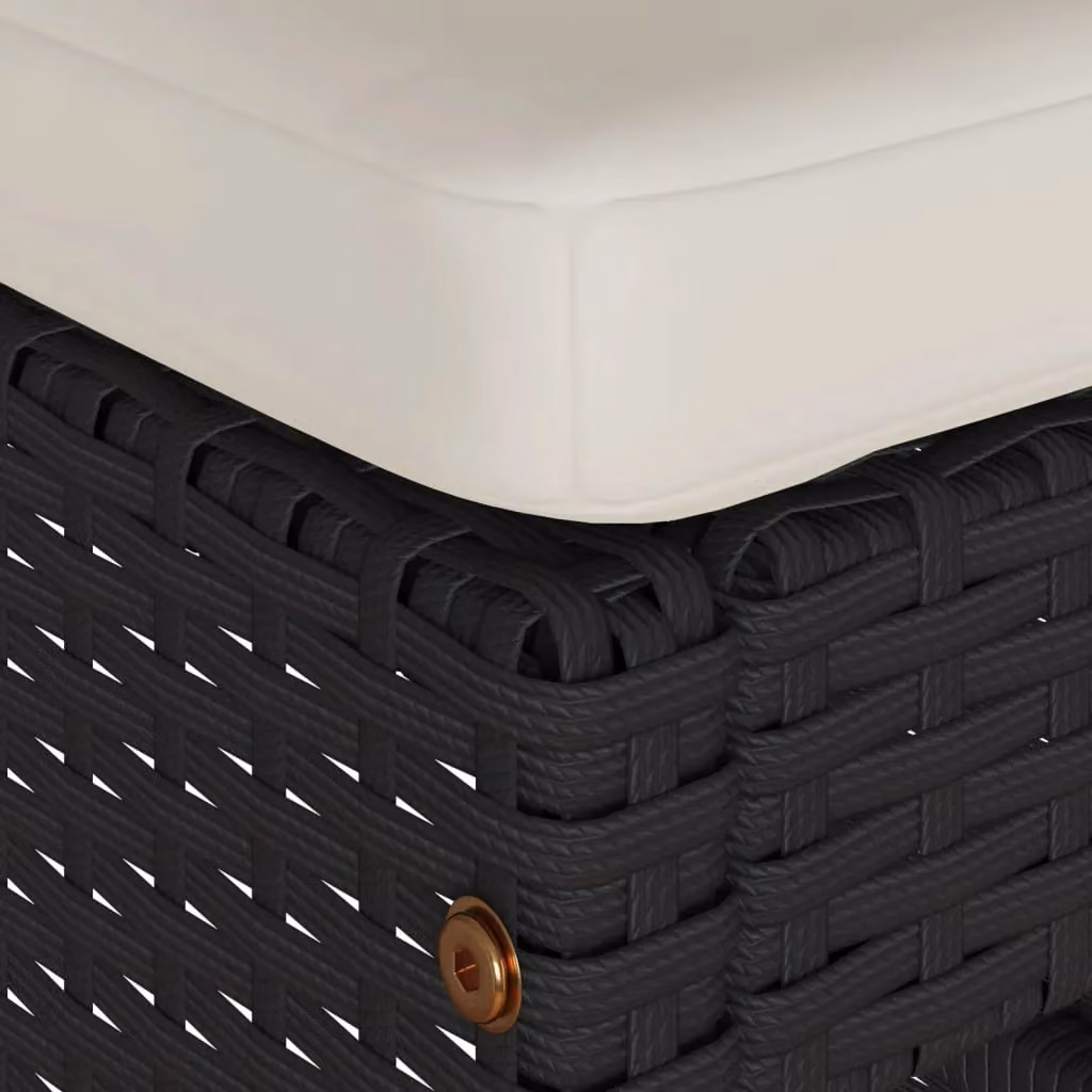 Berkfield Home Set of 4 Black Poly Rattan Garden Bar Stools with Removable Fabric Cushions – 4