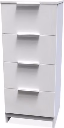 Welcome Furniture Plymouth 4 Drawer Tall Narrow Chest of Drawers in White