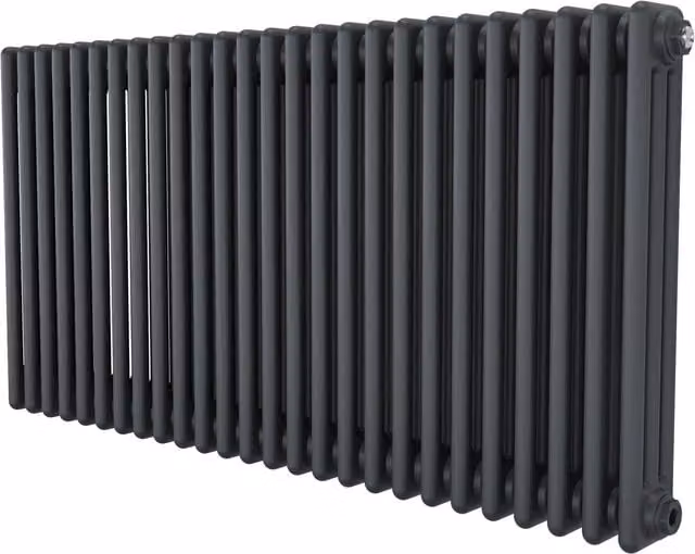 Agadon Kylo 3 Horizontal Column Designer Radiator in Anthracite Grey, Width: 119 cm