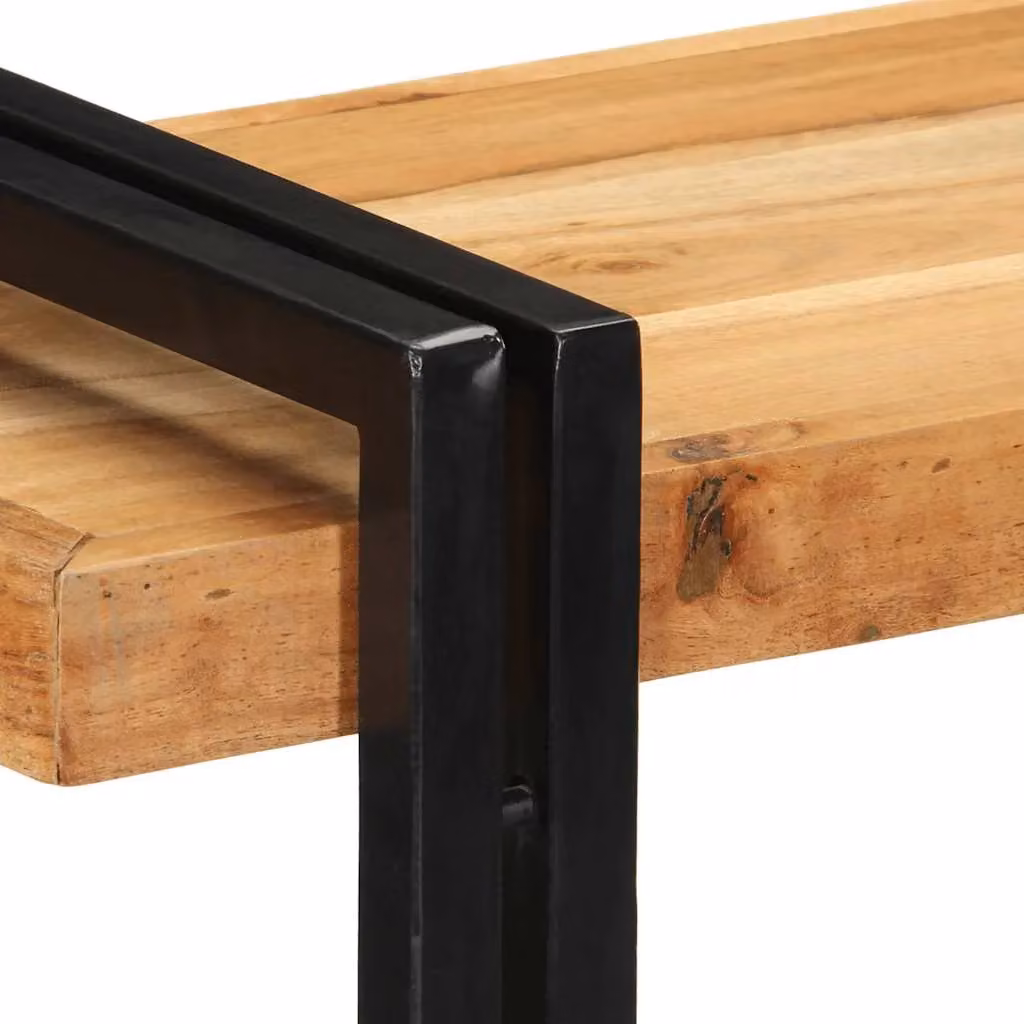 Berkfield Home Wall Mounted Acacia Wood Shelf in Brown, W/D/H: 90 x 33 x 45 cm – 4