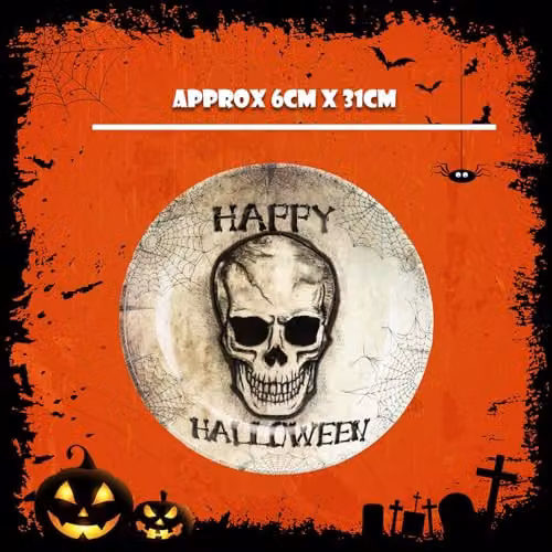 VFM e-Store Halloween Skull Round Dip Bowl, White, Diameter: 6 cm – 3