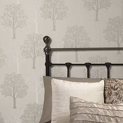 Holden Decor Ariana Collection 35250 Floral Paper Wallpaper, Grey, 10.05 m x 0.53 m