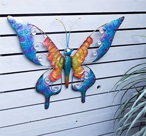 St Helens Home & Garden Multicolour Metal Butterfly Wall Ornament – 3