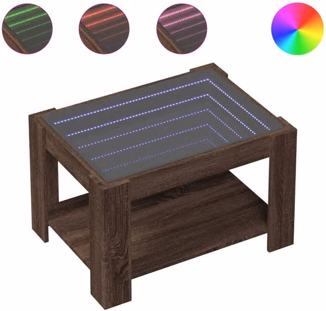 Berkfield Home Modern Rectangular Coffee Table in Brown Oak, W: 73 cm, D: 53 cm, H: 45 cm
