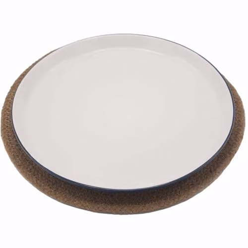 KDMD Round Jute and Cotton Place Mat in Brown and Beige, Diameter: 30 cm – 2