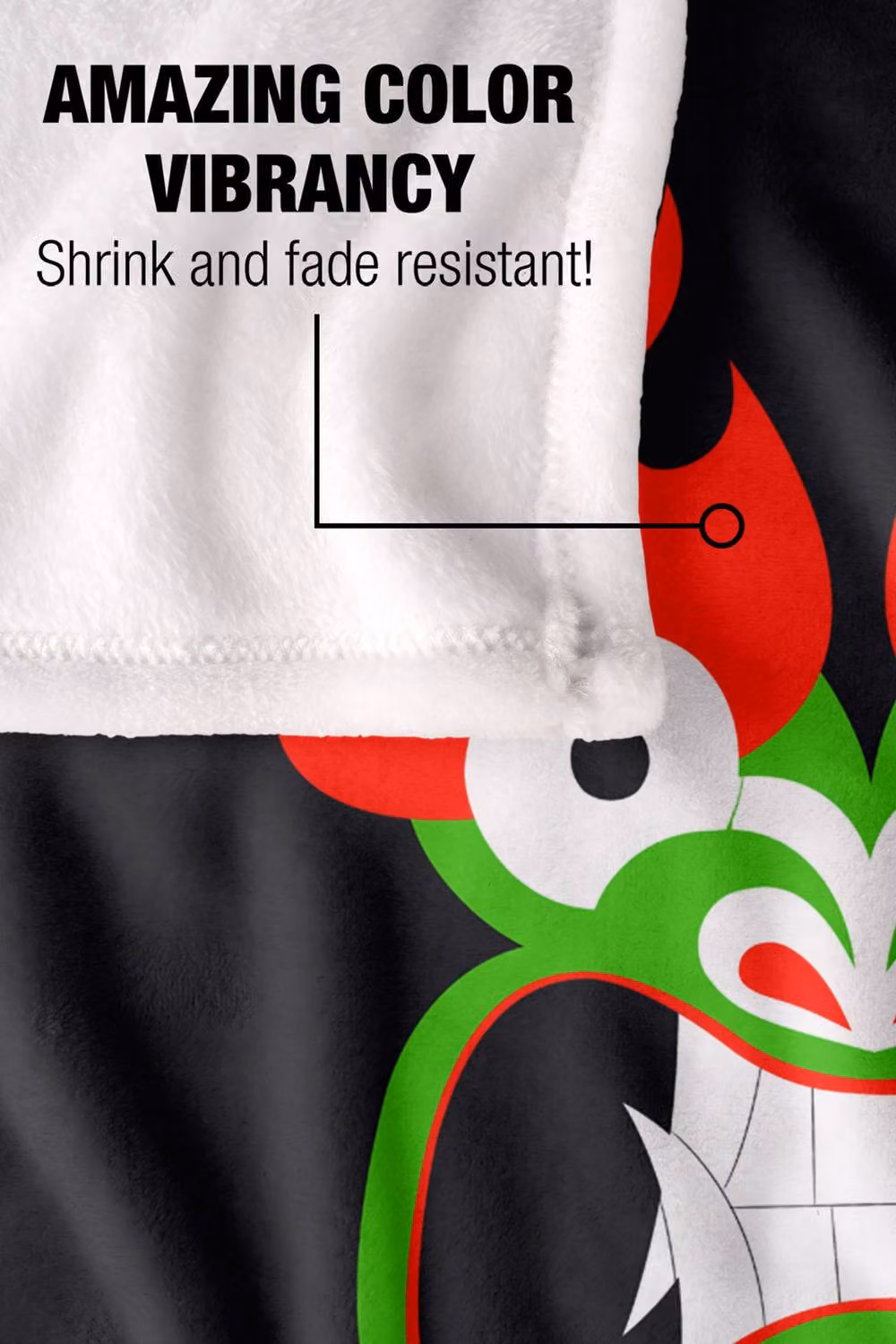 Cartoon Network Samurai Jack Aku Face Super Soft Fluffy Polyester Throw Blanket, Extra Large, Multicolour and Black – 6