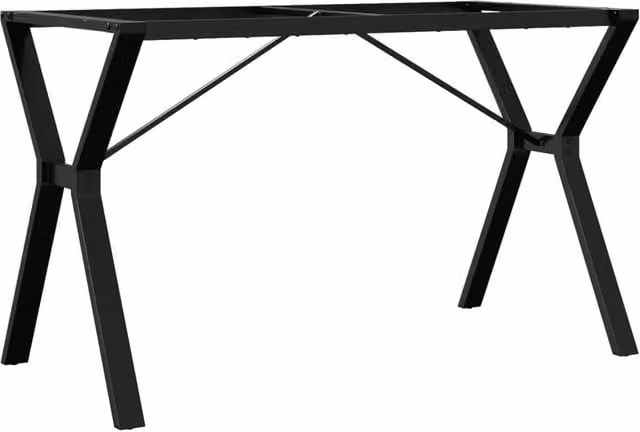 Berkfield Home Y-Frame Dining Table Legs in Matt Black Steel, W/D/H: 120 x 60 x 73 cm – 1