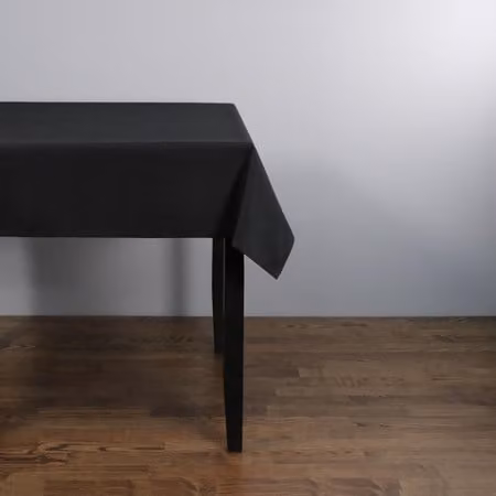 Absolute Home Textiles Easy Iron Plain Black Polyester Tablecloth, W/D: 89 x 89 cm
