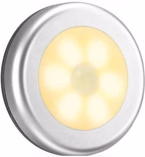 FLAVORA Warm White Battery Powered LED Under Cabinet Light in Silver and White