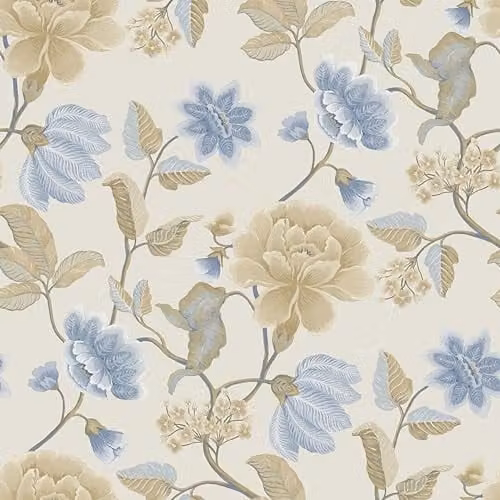 Grandeco Celica Camilla Floral Botanical Textured Wallpaper, Blue