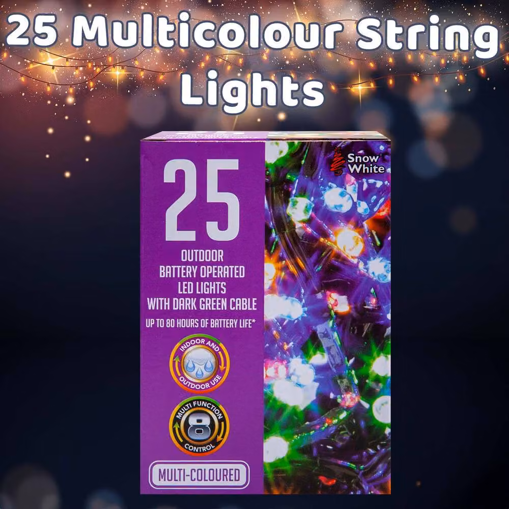 VFM e-Store Multicolour Christmas String Lights with 25 Bulbs – 3