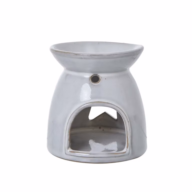Love Lace White Ceramic Star Cut-Out Wax Melt and Tealight Holder