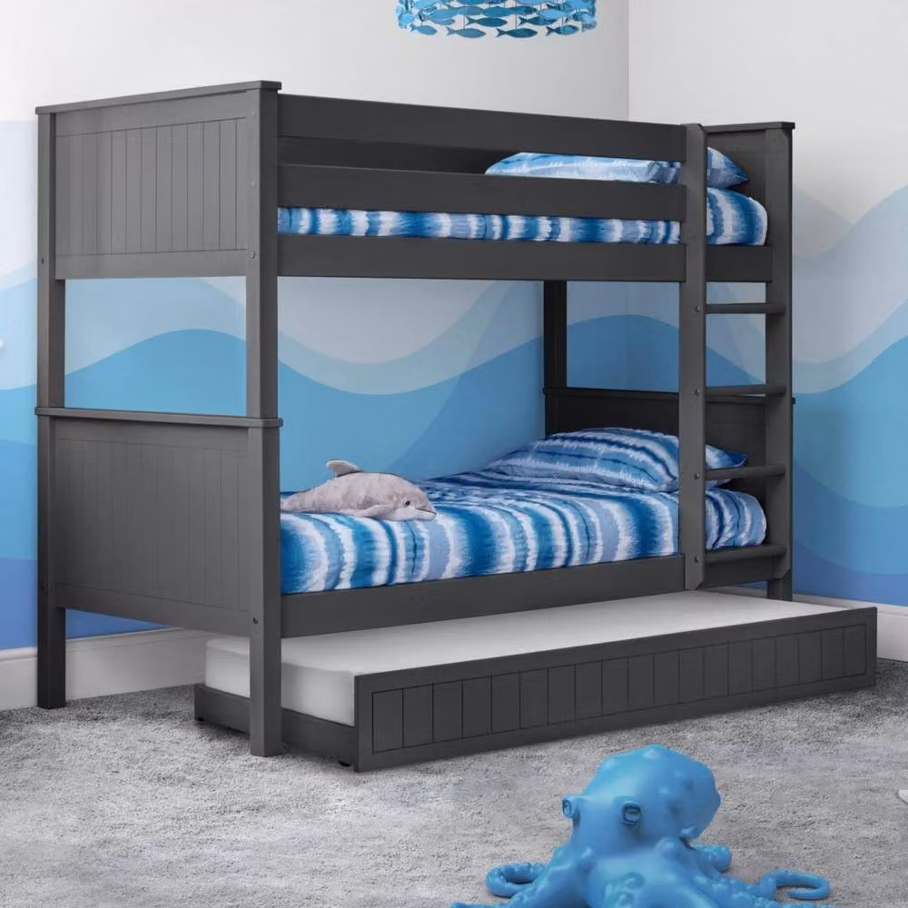 Cheshire Garnet Modern Single Bunk Bed in Anthracite Grey, W/D/H: 90 x 200 cm – 3