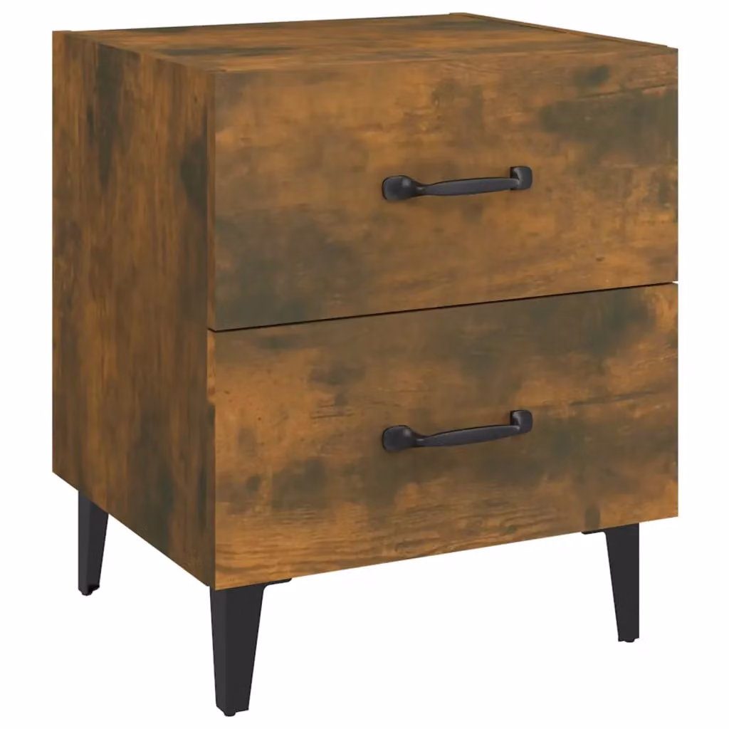 Berkfield Home Smoked Oak Bedside Cabinet in Brown, W/D/H: 40 x 35 x 47.5 cm – 2