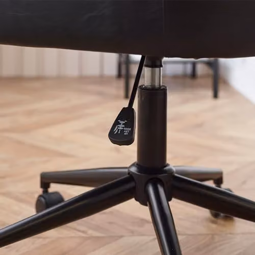 Julian Bowen Luxe Modern Upholstered Task Chair in Black Synthetic Leather, W: 52 cm, D: 60 cm – 5