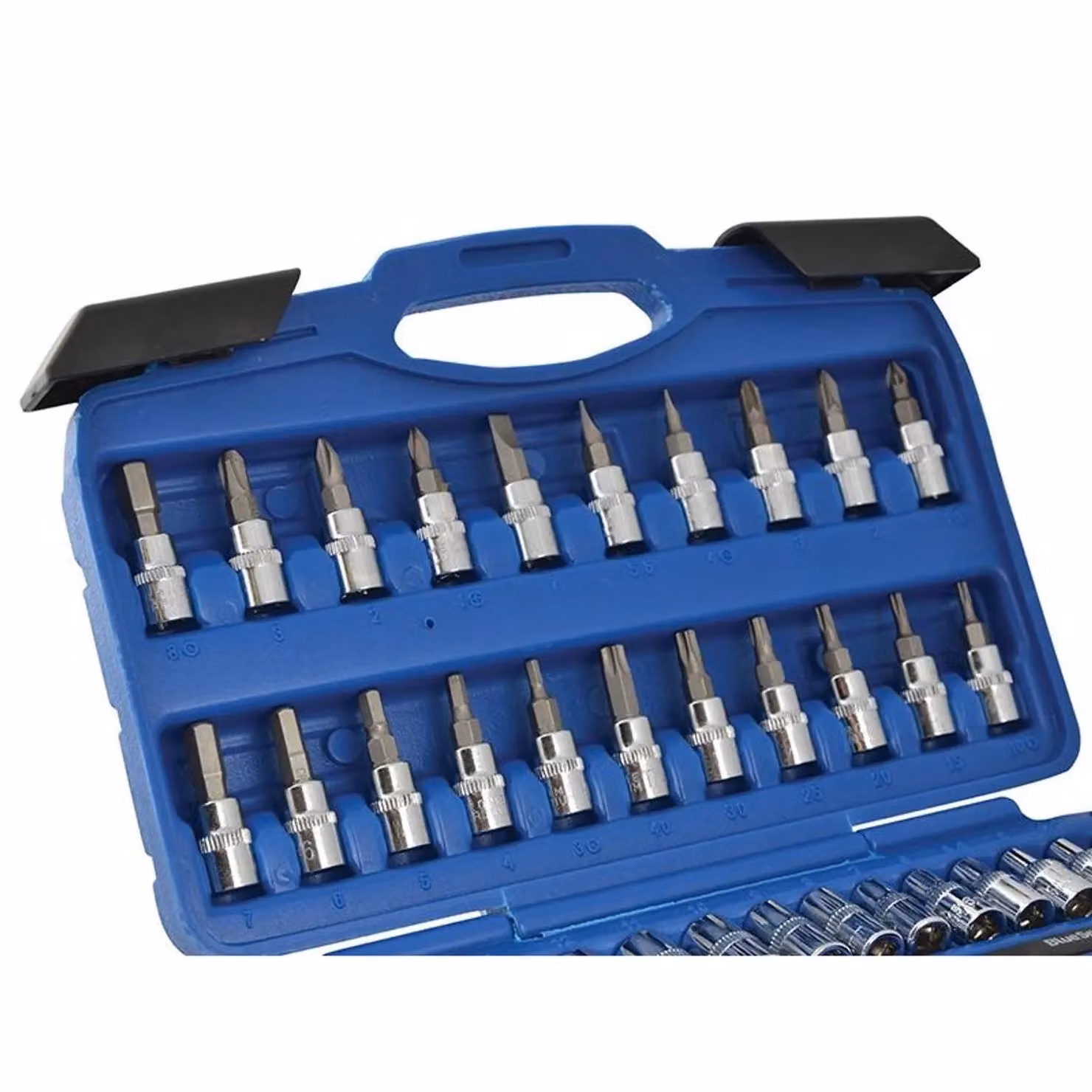 Bluespot Tools 46 Piece 1/4in Square Drive Socket and Bit Set in Blue and Multicolour – 3