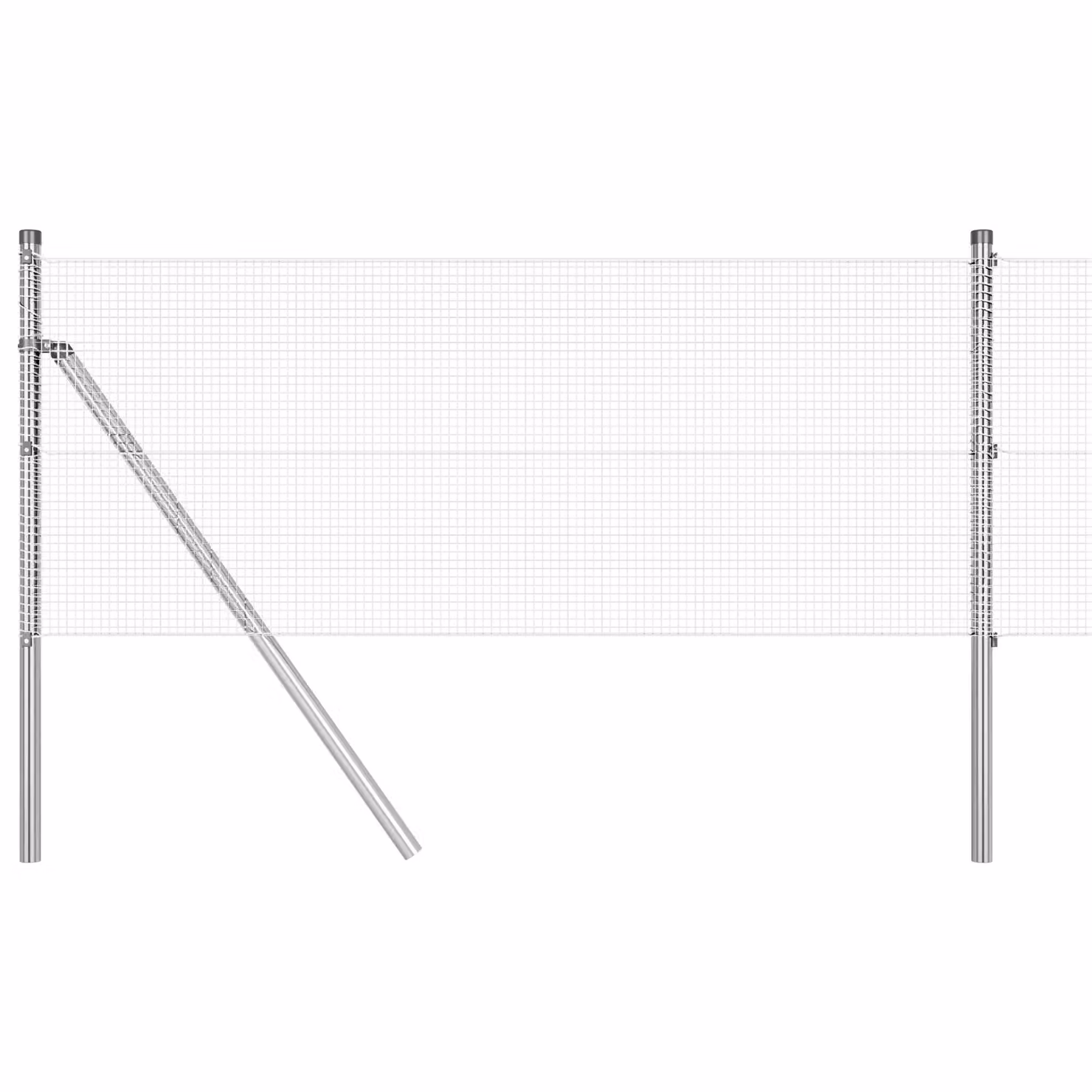 Berkfield Home Silver Galvanised Steel Welded Wire Fence with 13 Posts, 0.6 x 100 m – 2